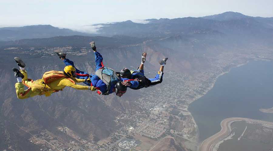 Skydiving over Lake Elsinore